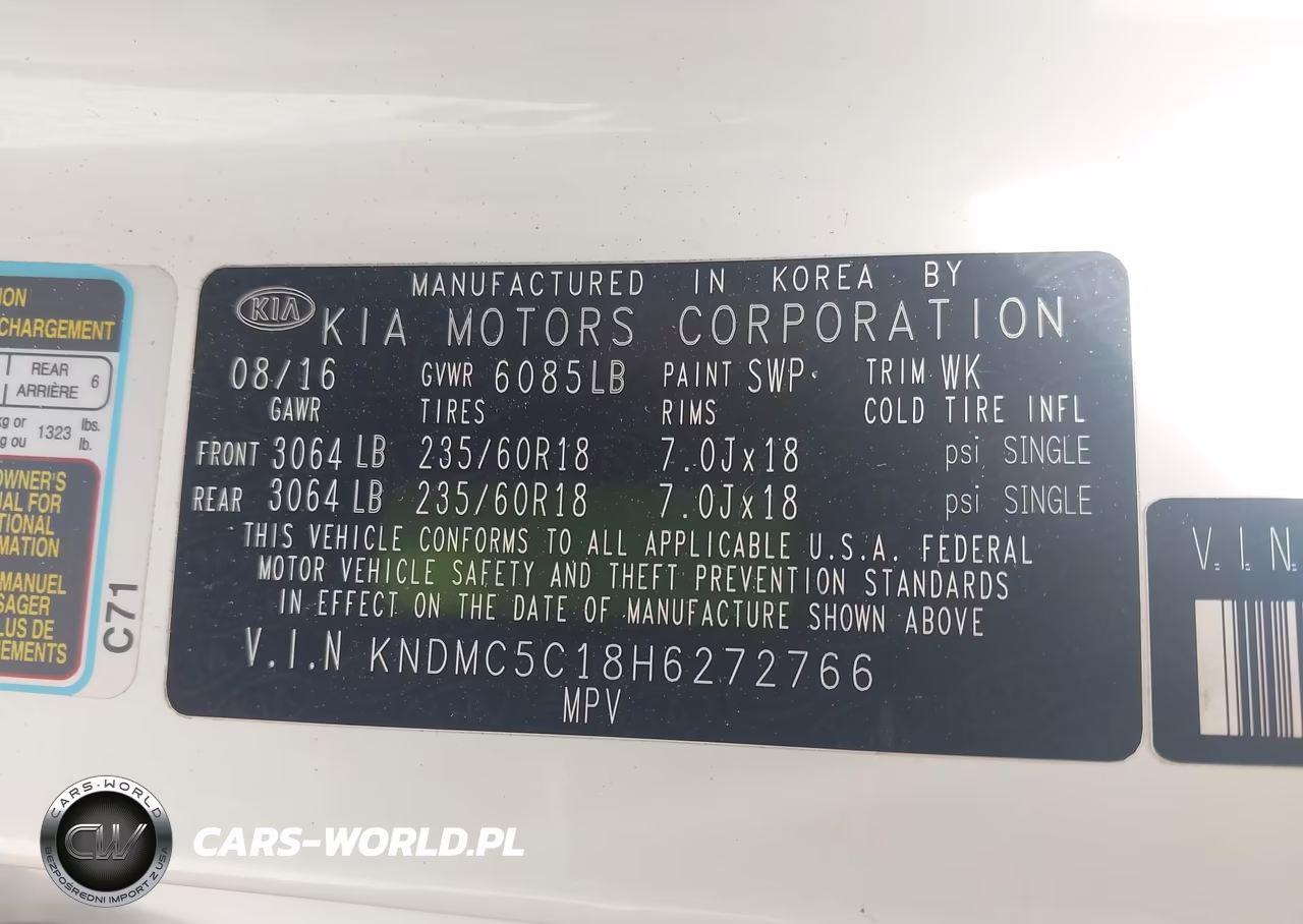 2017 Kia Sedona Ex VIN:KNDMC5C18H6272766 - 9
