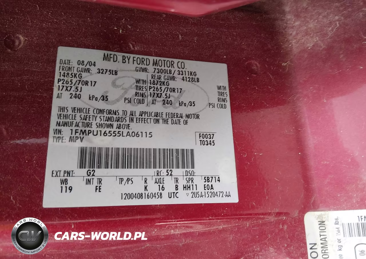 2005 Ford Expedition Nbx-Xlt VIN:1FMPU16555LA06115 - 9