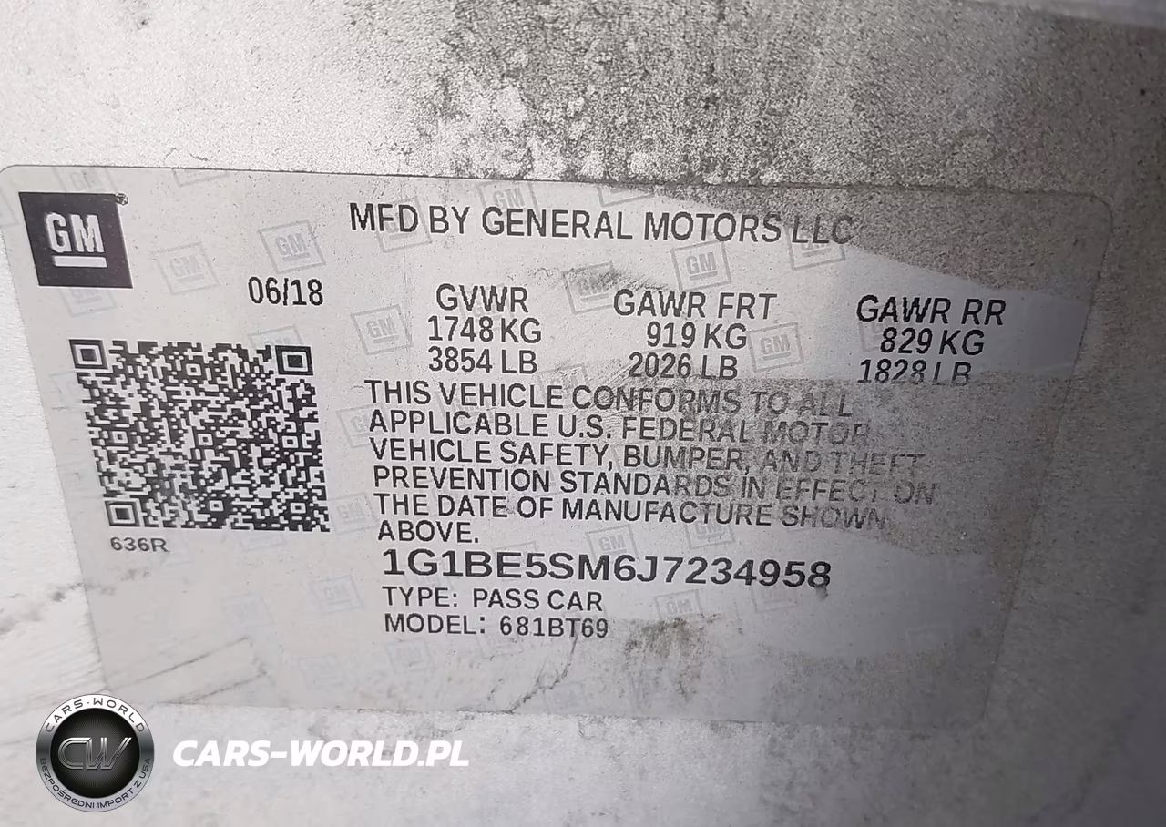 2018 Chevrolet Cruze Lt Auto VIN:1G1BE5SM6J7234958 - 9