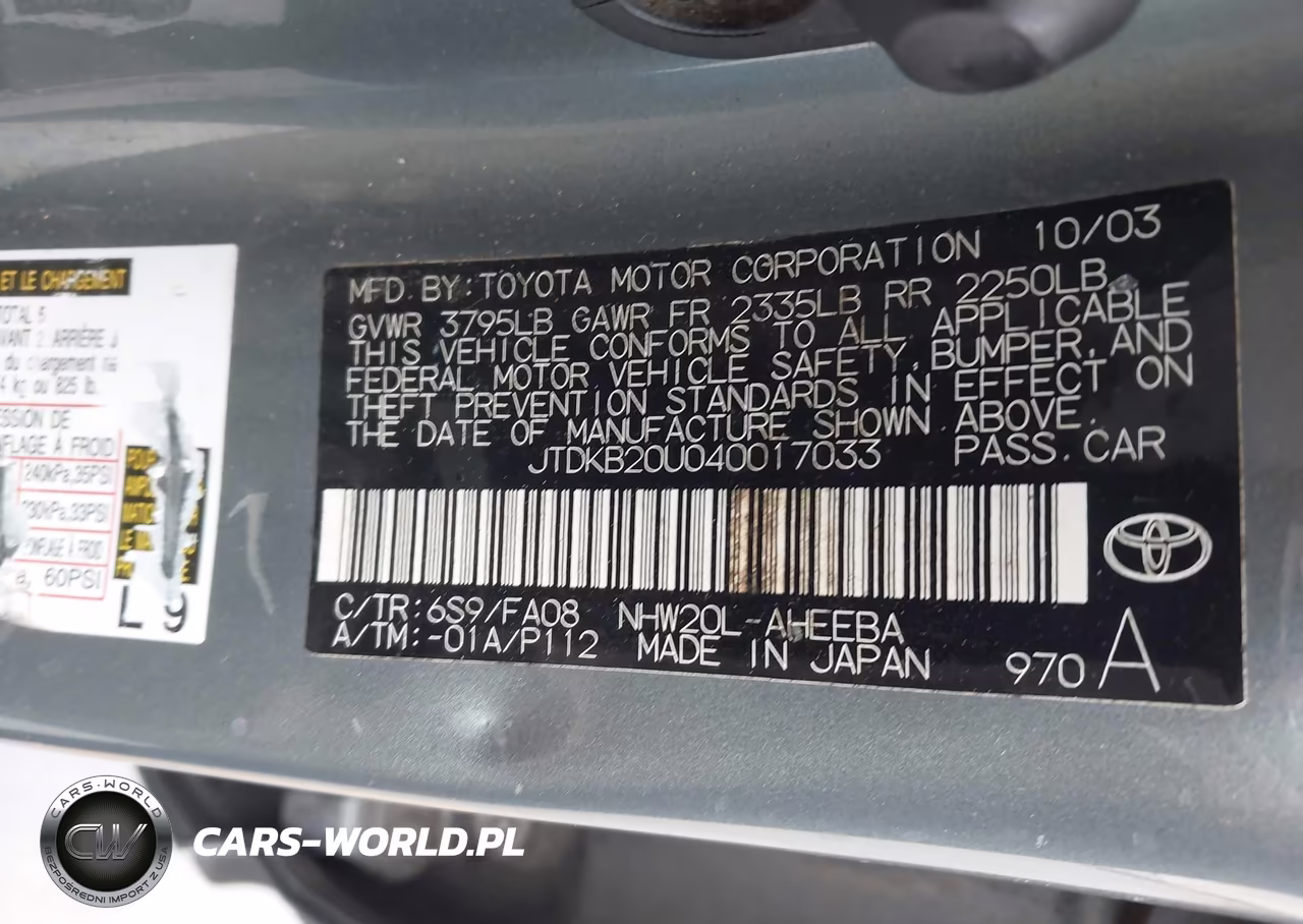 2004 Toyota Prius VIN:JTDKB20U040017033 - 9