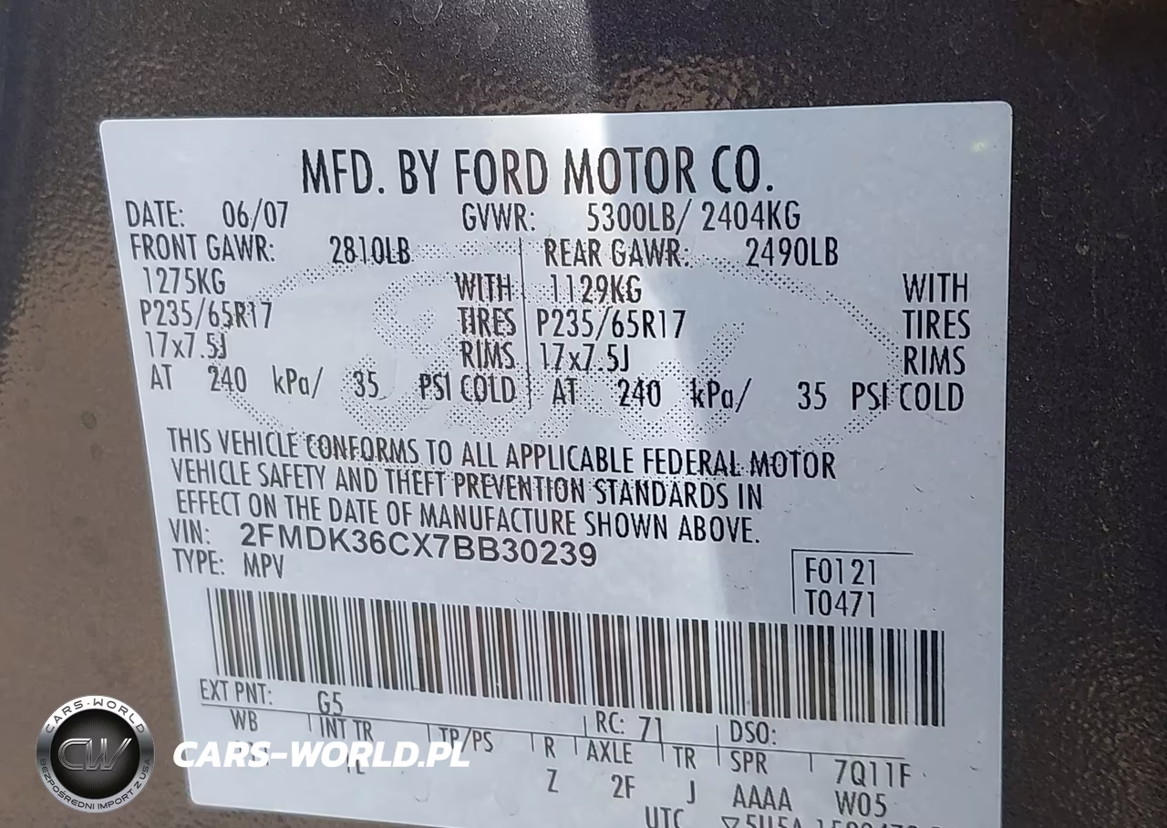2007 Ford Edge Se VIN:2FMDK36CX7BB30239 - 9