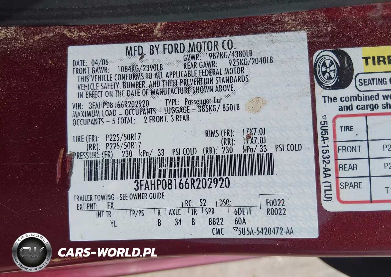 2006 Ford Fusion Sel VIN:3FAHP08166R202920 - 9