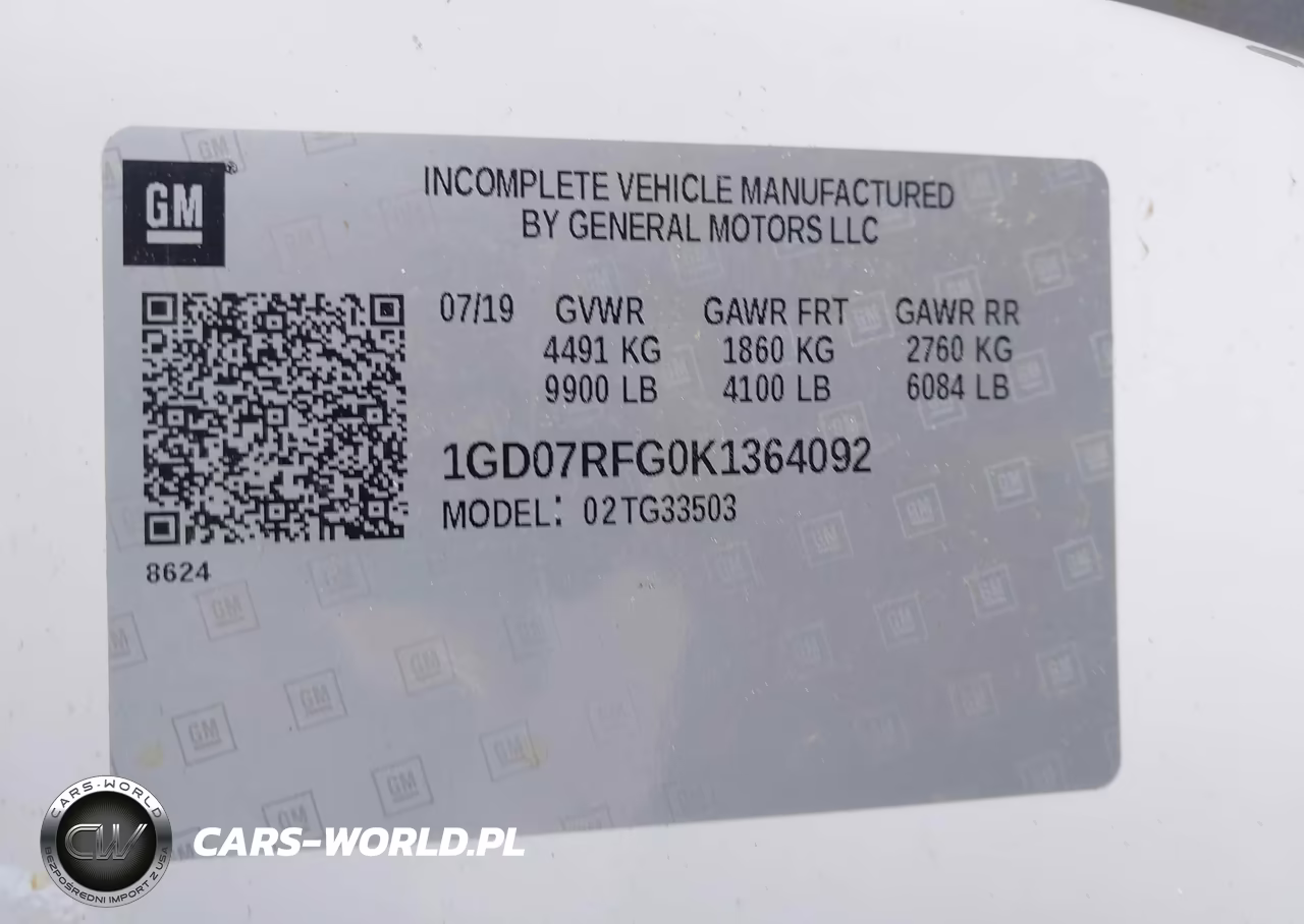 2019 GMC Savana Cutaway Work Van VIN:1GD07RFG0K1364092 - 9
