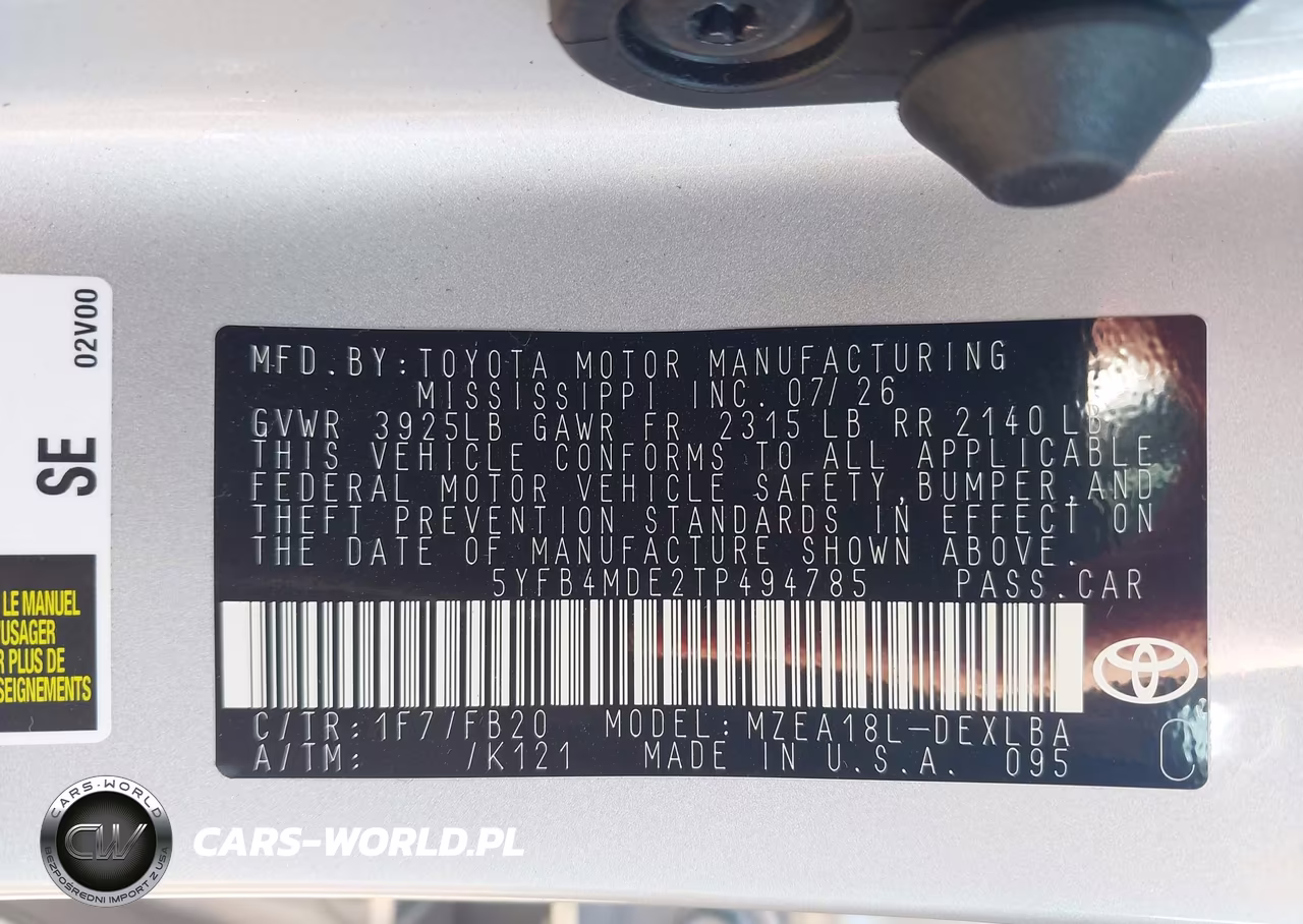 2026 Toyota Corolla Le VIN:5YFB4MDE2TP494785 - 9