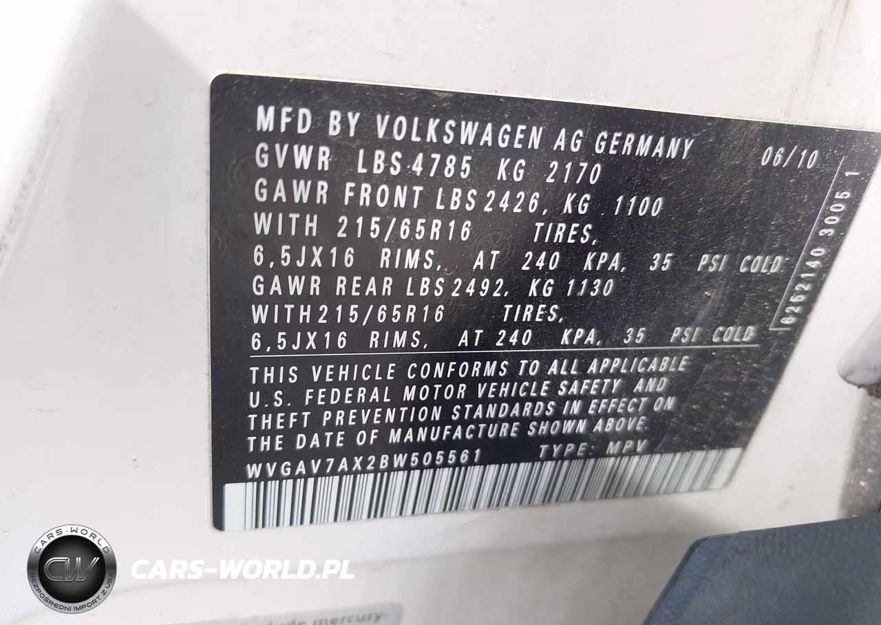 2011 Volkswagen Tiguan S VIN:WVGAV7AX2BW505561 - 9