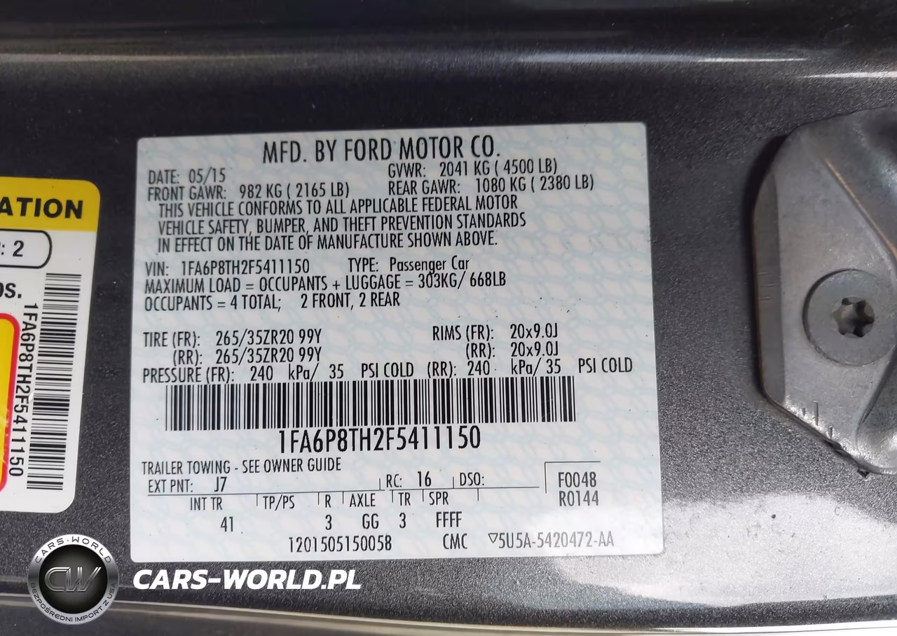 2015 Ford Mustang Ecoboost VIN:1FA6P8TH2F5411150 - 9