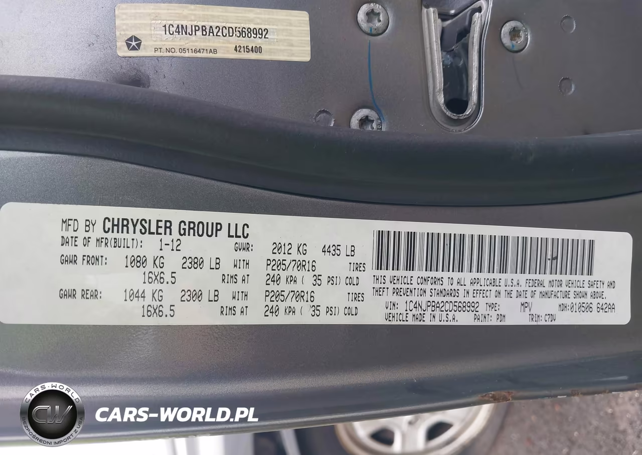 2012 Jeep Patriot Sport VIN:1C4NJPBA2CD568992 - 9