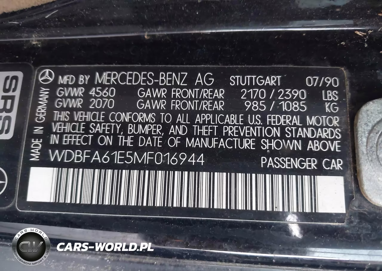 1991 Mercedes-Benz 300 Sl VIN:WDBFA61E5MF016944 - 9