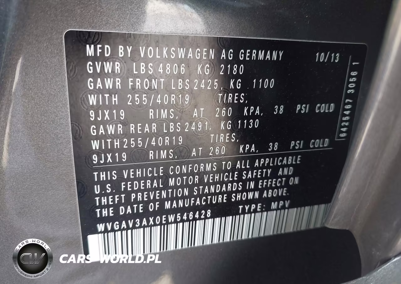 2014 Volkswagen Tiguan R-Line VIN:WVGAV3AX0EW546428 - 9