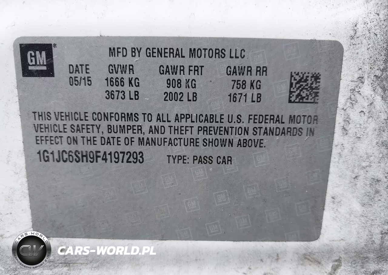 2015 Chevrolet Sonic Lt Auto VIN:1G1JC6SH9F4197293 - 9