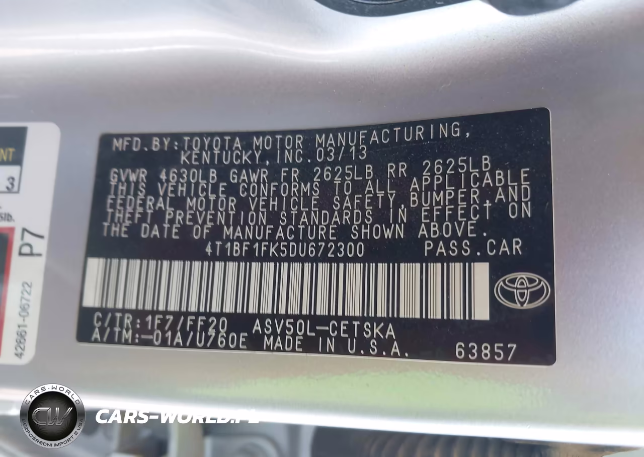 2013 Toyota Camry Se VIN:4T1BF1FK5DU672300 - 9