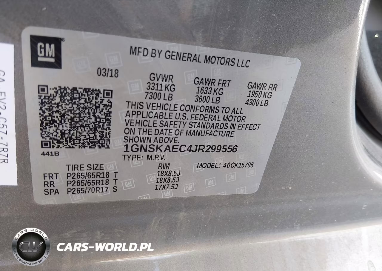 2018 Chevrolet Tahoe Ls VIN:1GNSKAEC4JR299556 - 9