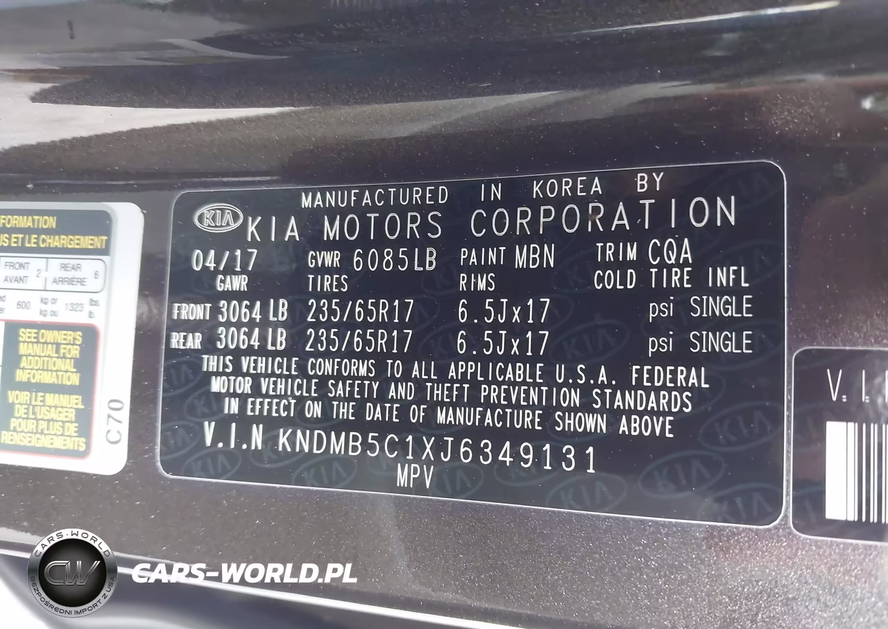 2018 Kia Sedona Lx VIN:KNDMB5C1XJ6349131 - 9