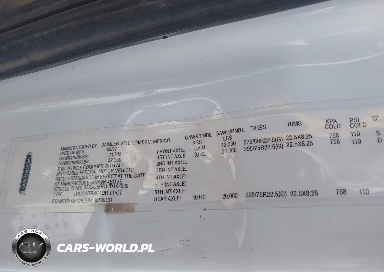 2018 Freightliner Cascadia 125 VIN:3AKJGEDR1JDJX4330 - 9