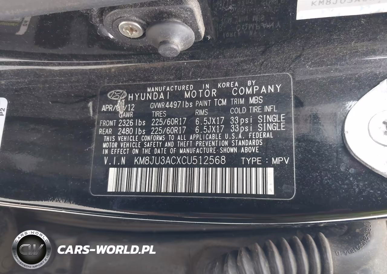 2012 Hyundai Tucson Gls VIN:KM8JU3ACXCU512568 - 9