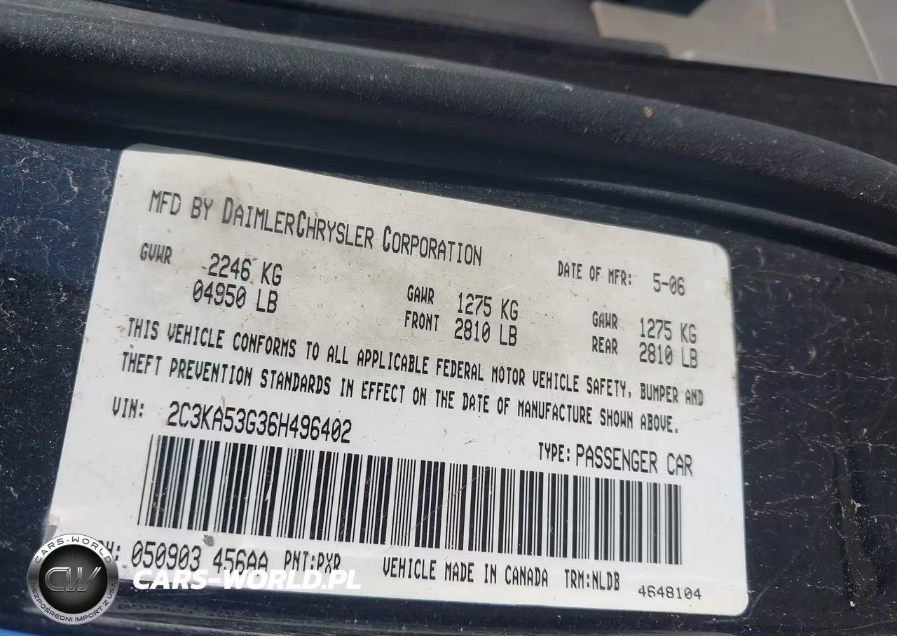 2006 Chrysler 300 Touring VIN:2C3KA53G36H496402 - 9