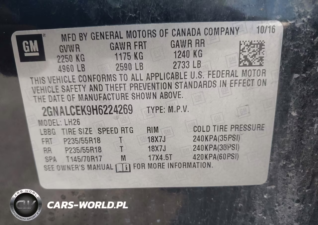 2017 Chevrolet Equinox Lt VIN:2GNALCEK9H6224269 - 9