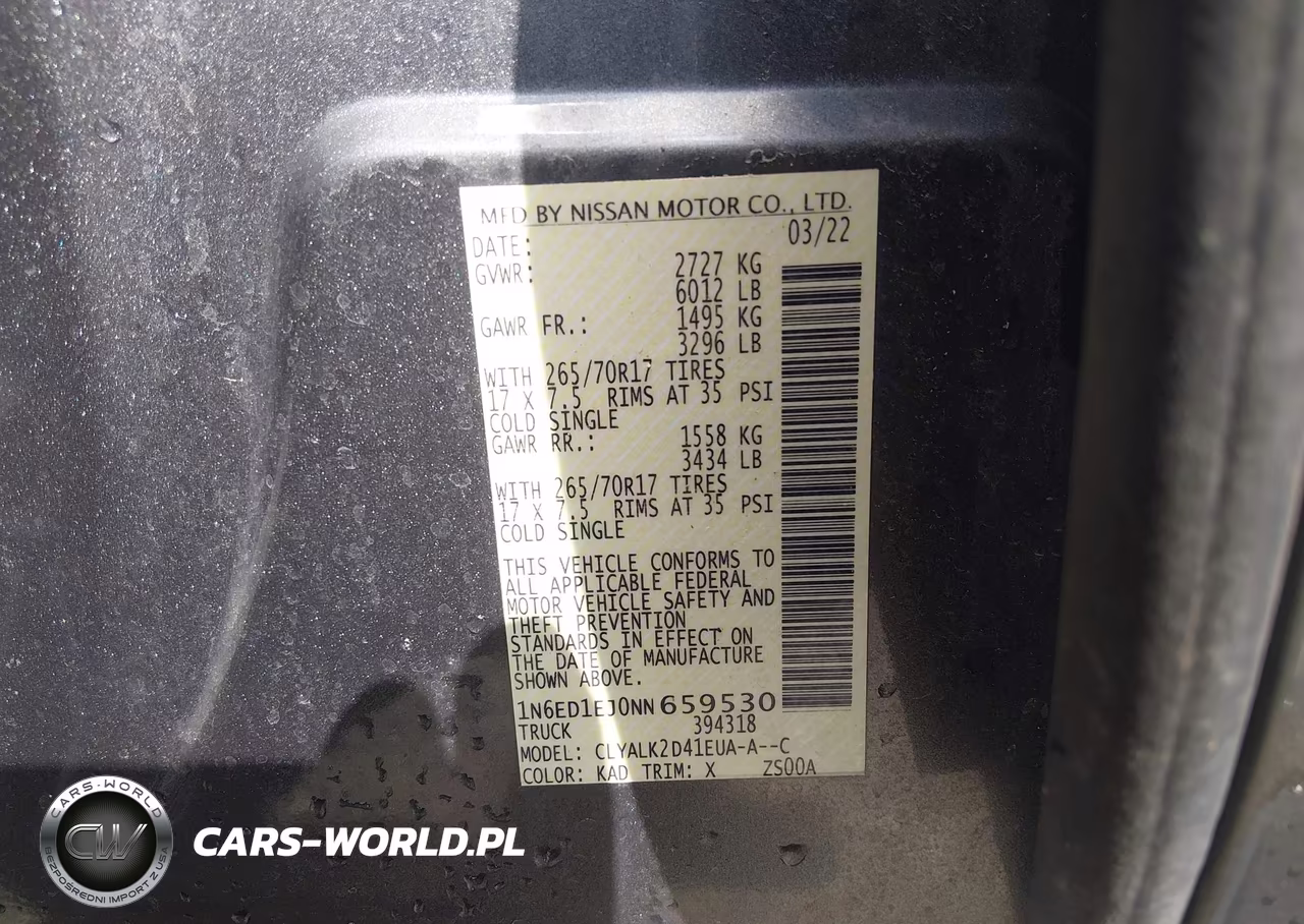 2022 Nissan Frontier Pro-X 4X2 VIN:1N6ED1EJ0NN659530 - 9