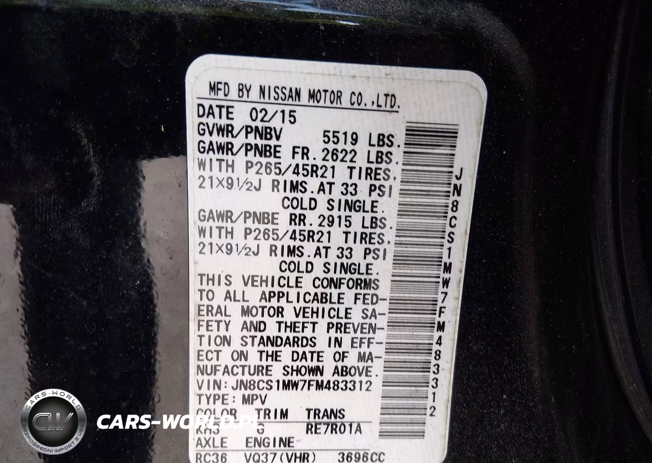 2015 Infiniti Qx70 VIN:JN8CS1MW7FM483312 - 9