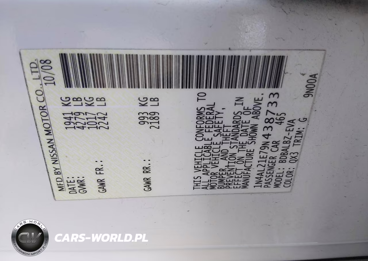 2009 Nissan Altima 2.5 S VIN:1N4AL21E79N438733 - 9