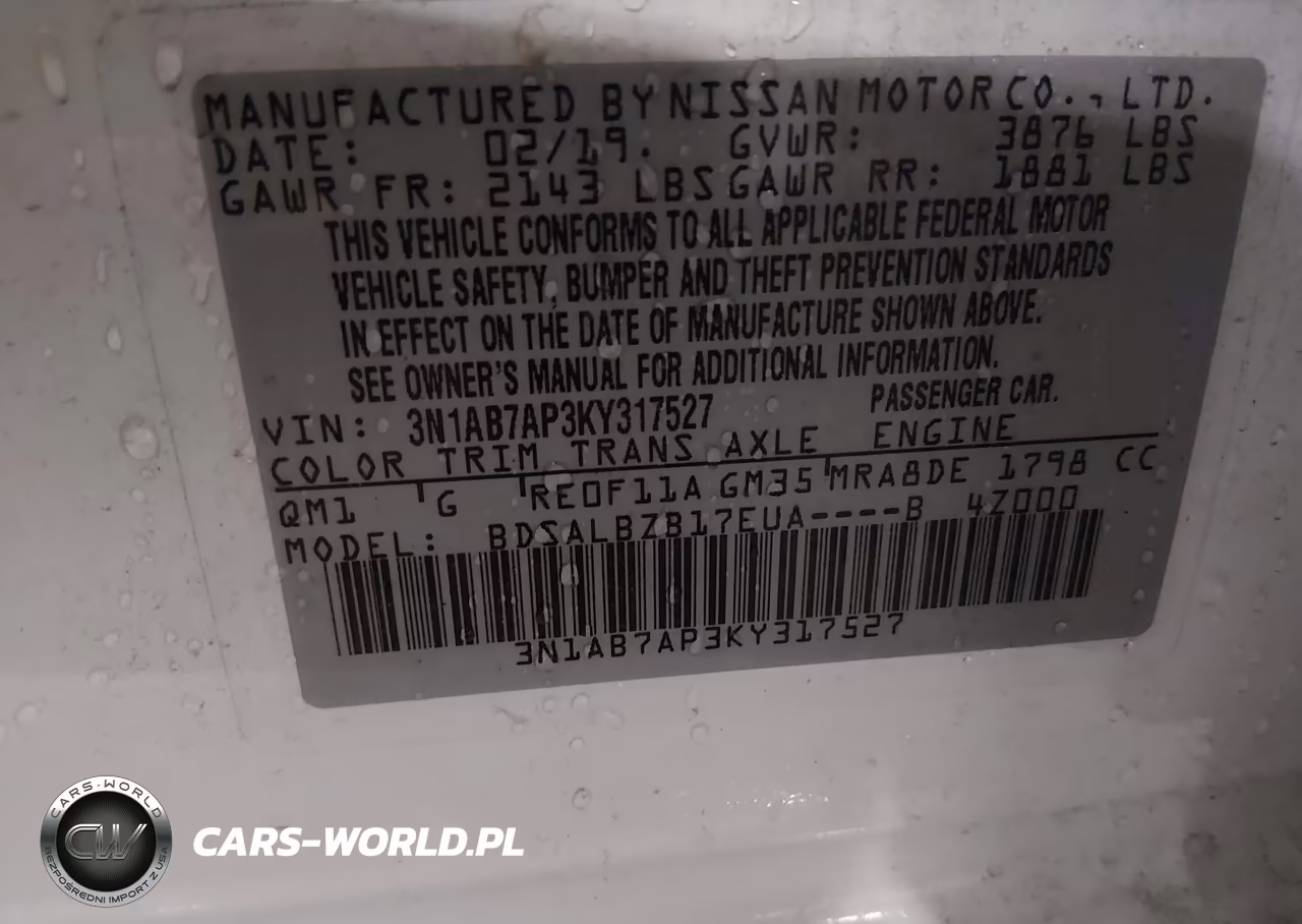 2019 Nissan Sentra S VIN:3N1AB7AP3KY317527 - 9