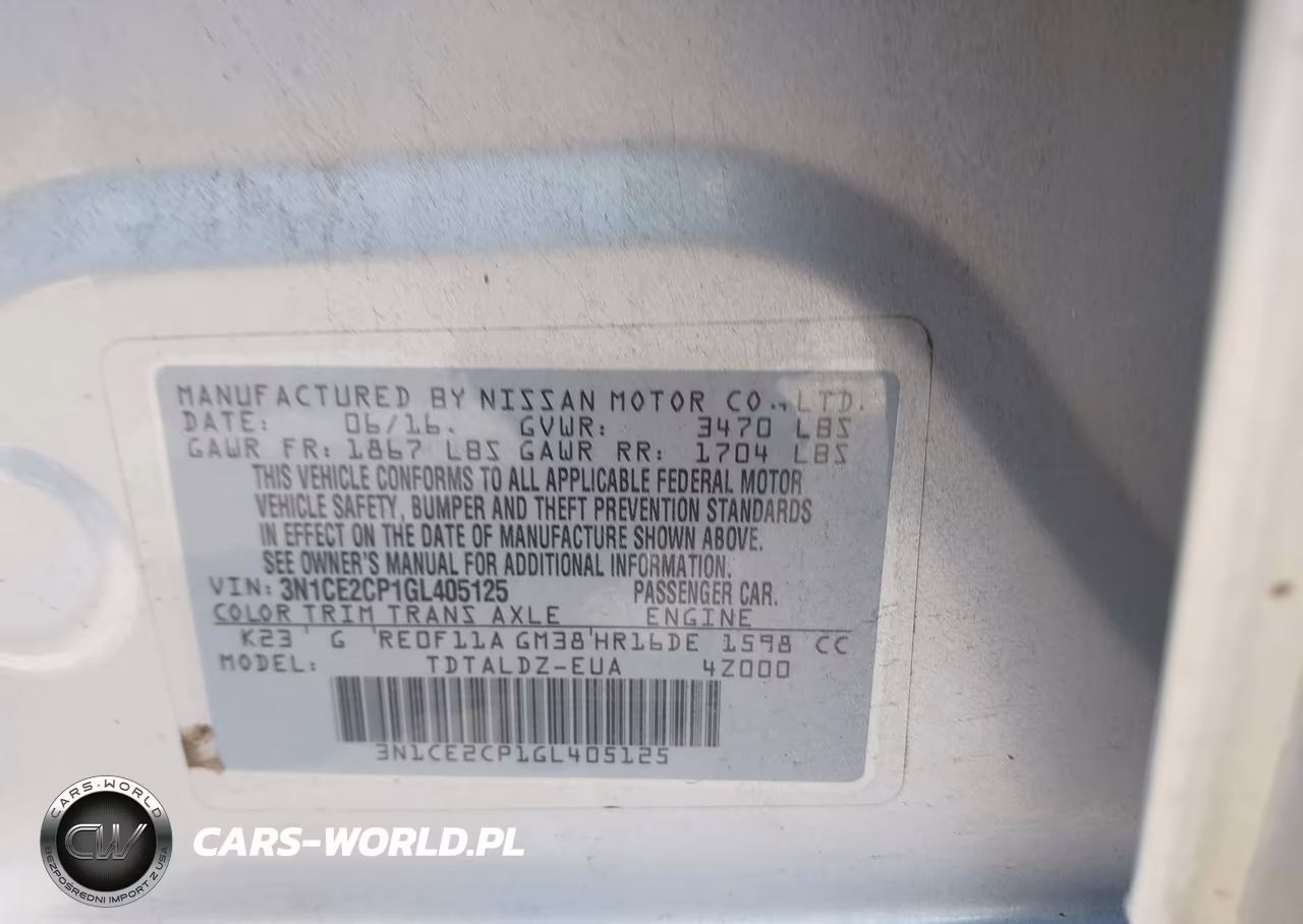 2016 Nissan Versa Note S (Sr)-S Plus-Sl-Sr-Sv VIN:3N1CE2CP1GL405125 - 9
