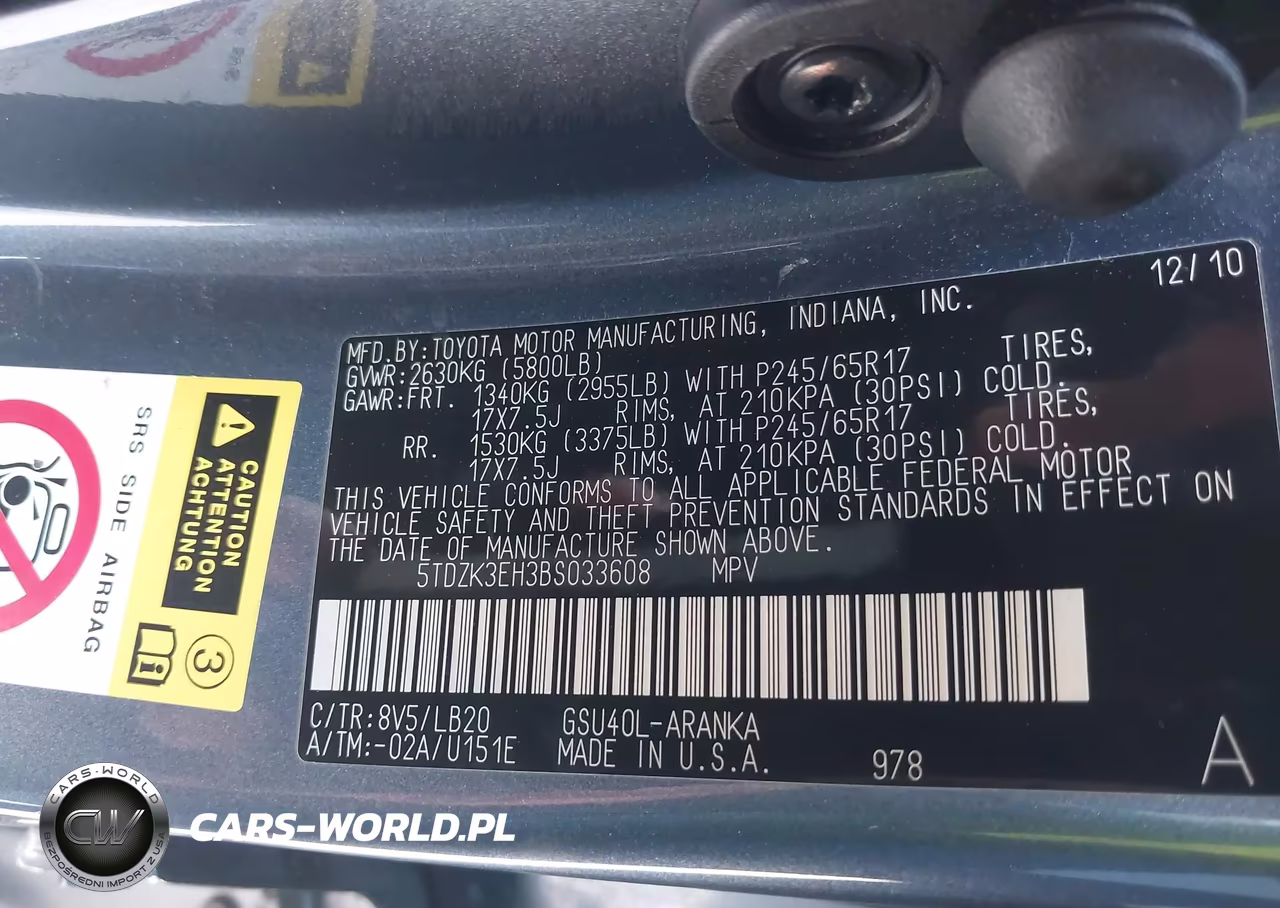 2011 Toyota Highlander Se V6 VIN:5TDZK3EH3BS033608 - 9