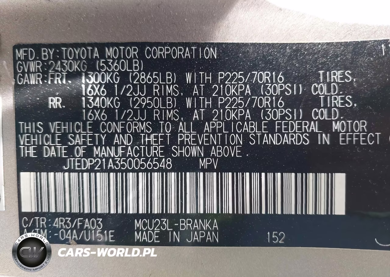 2005 Toyota Highlander V6 VIN:JTEDP21A350056548 - 9