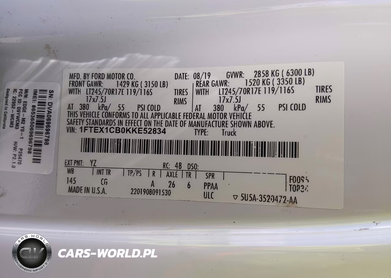 2019 Ford F-150 Xl VIN:1FTEX1CB0KKE52834 - 9