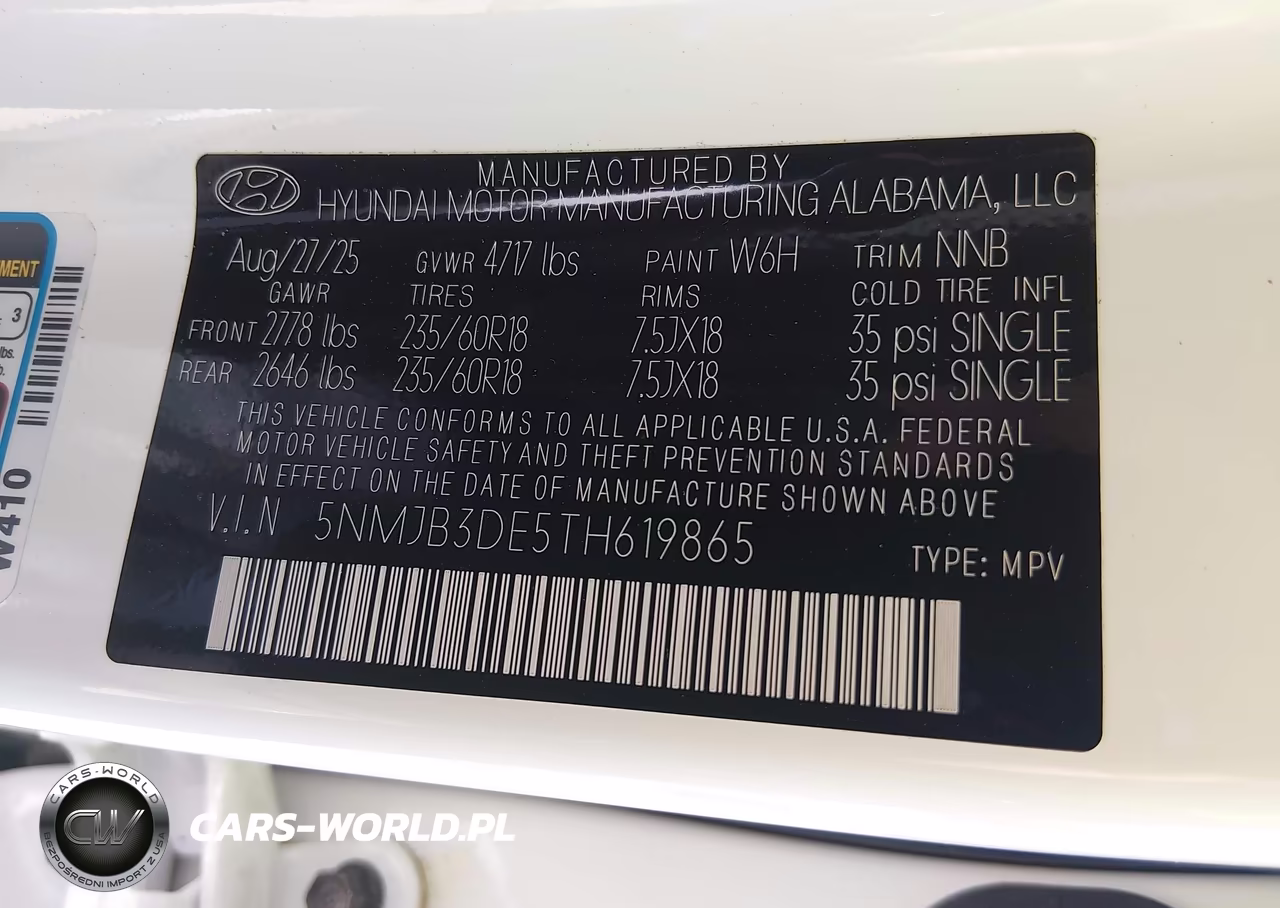 2026 Hyundai Tucson Sel VIN:5NMJB3DE5TH619865 - 9