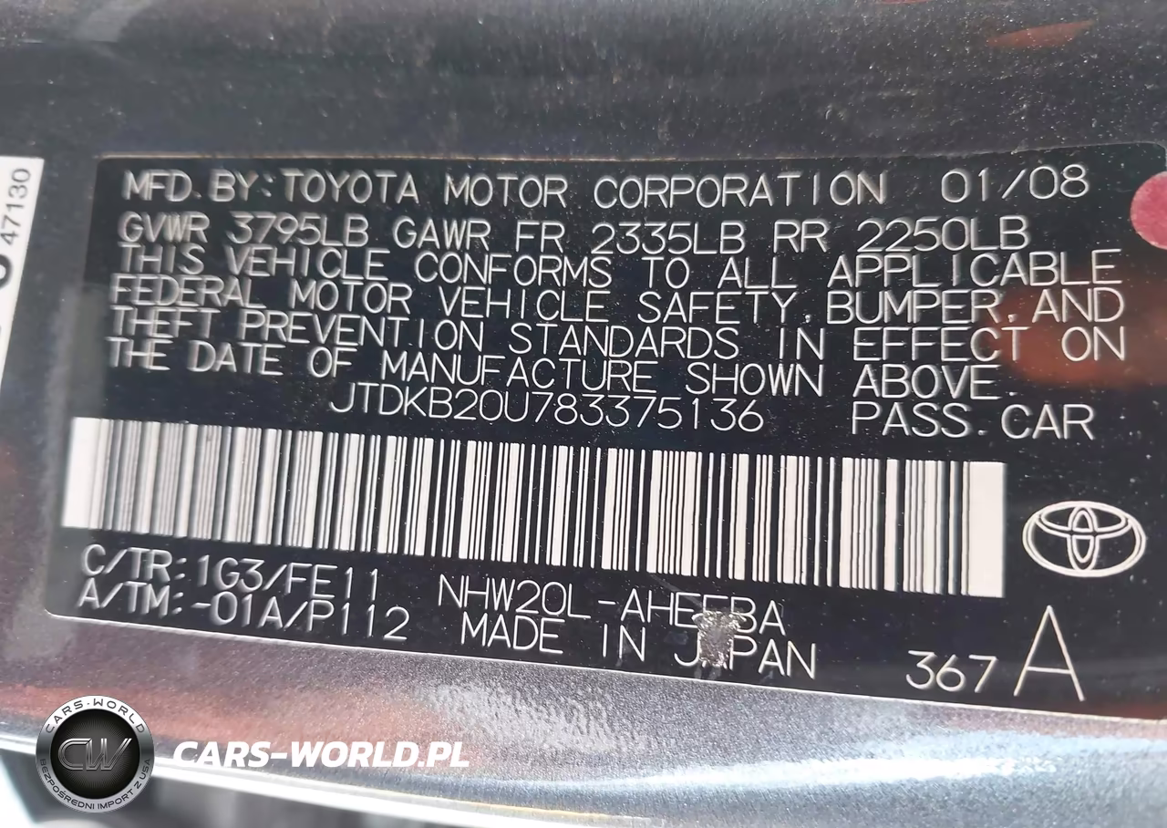 2008 Toyota Prius VIN:JTDKB20U783375136 - 9