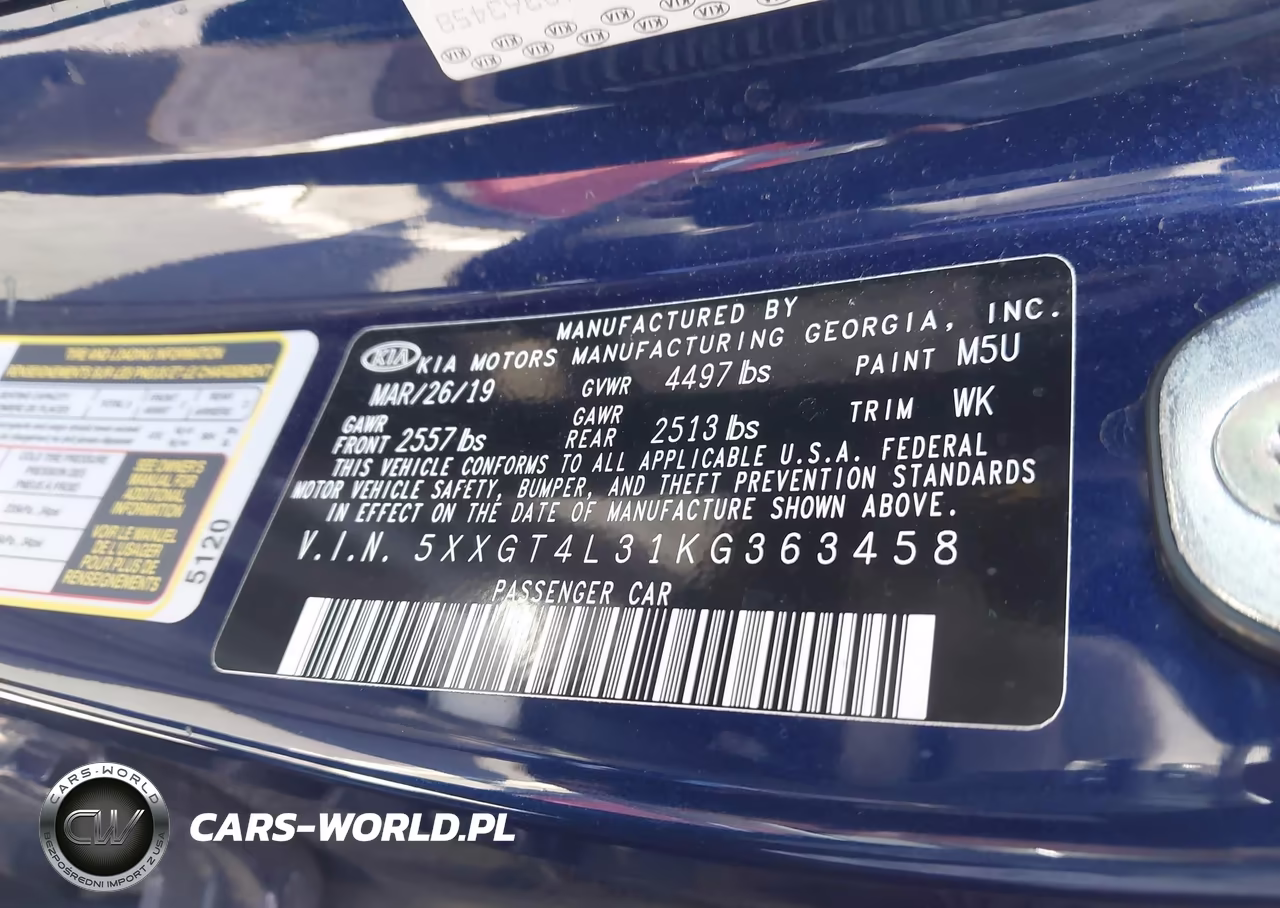 2019 Kia Optima Lx VIN:5XXGT4L31KG363458 - 9