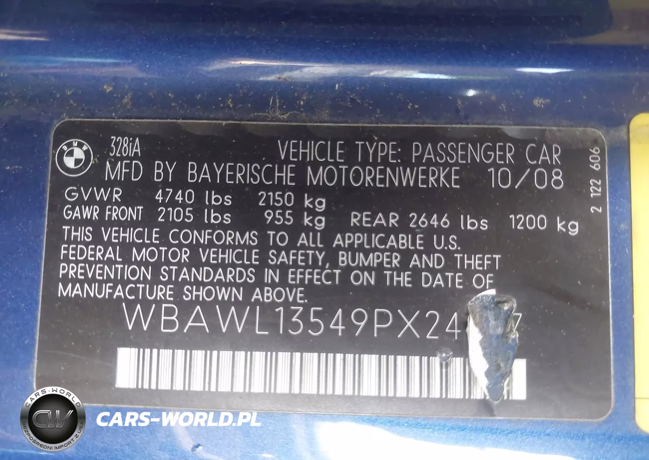 2009 BMW 328I VIN:WBAWL13549PX24077 - 9