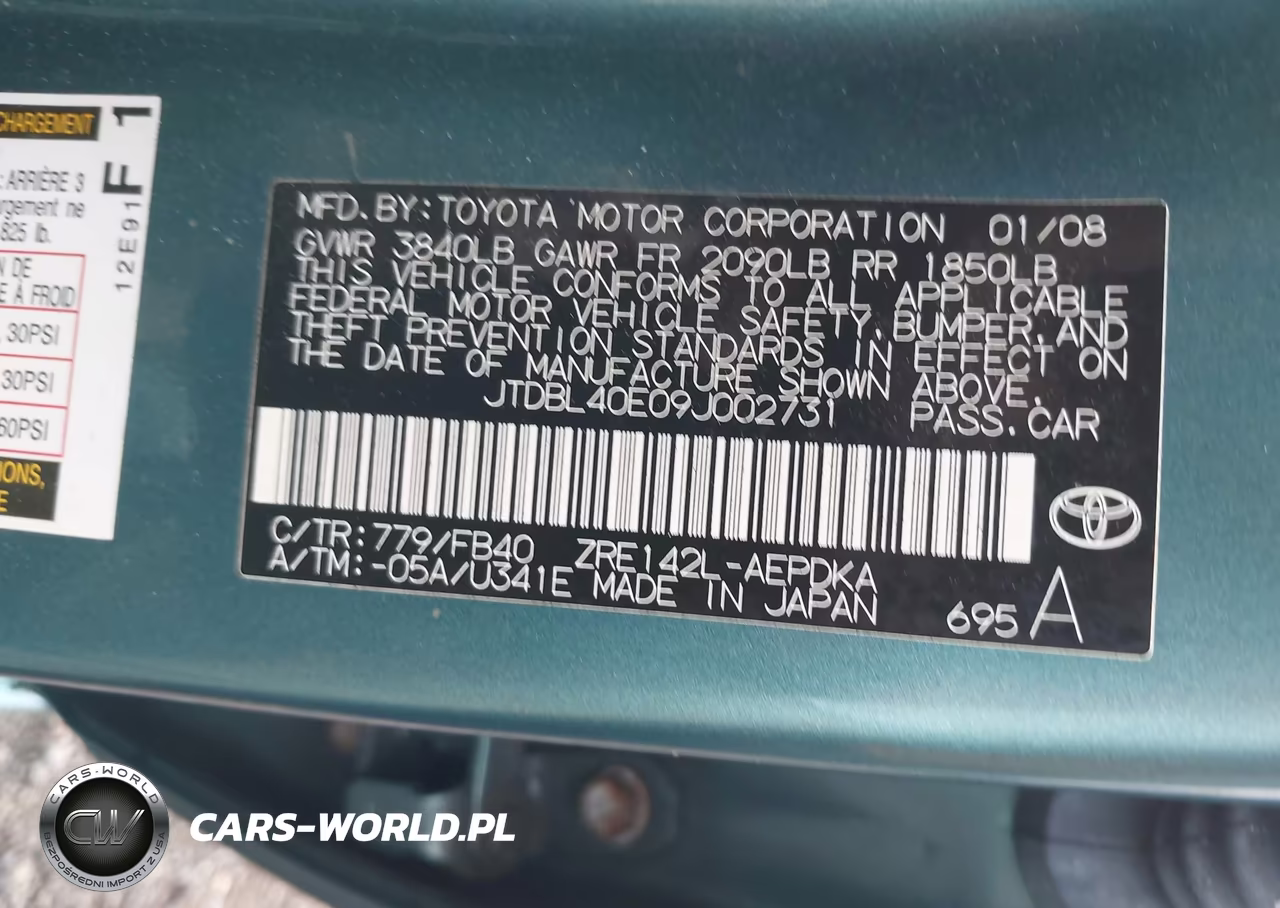 2009 Toyota Corolla Le VIN:JTDBL40E09J002731 - 9