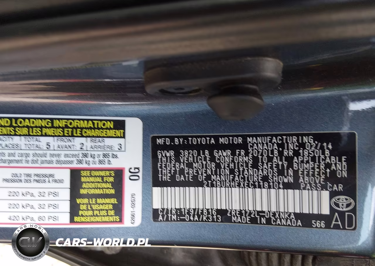 2014 Toyota Corolla Le Plus VIN:2T1BURHEXEC118104 - 9