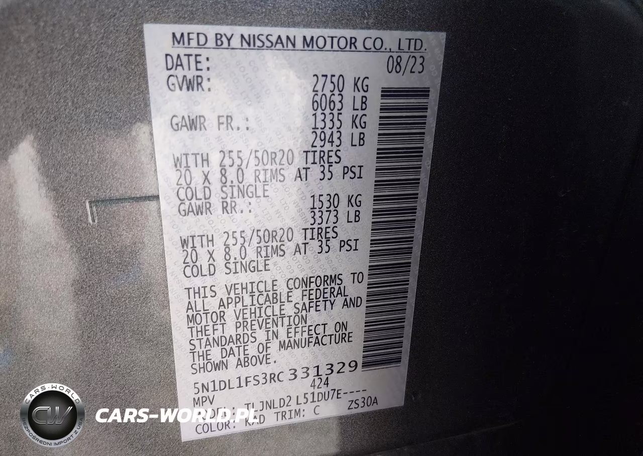 2024 Infiniti Qx60 Luxe Awd VIN:5N1DL1FS3RC331329 - 9