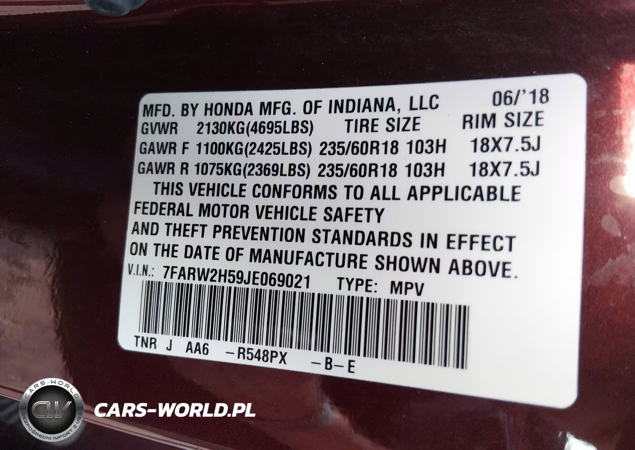 2018 Honda Cr-V Ex VIN:7FARW2H59JE069021 - 9