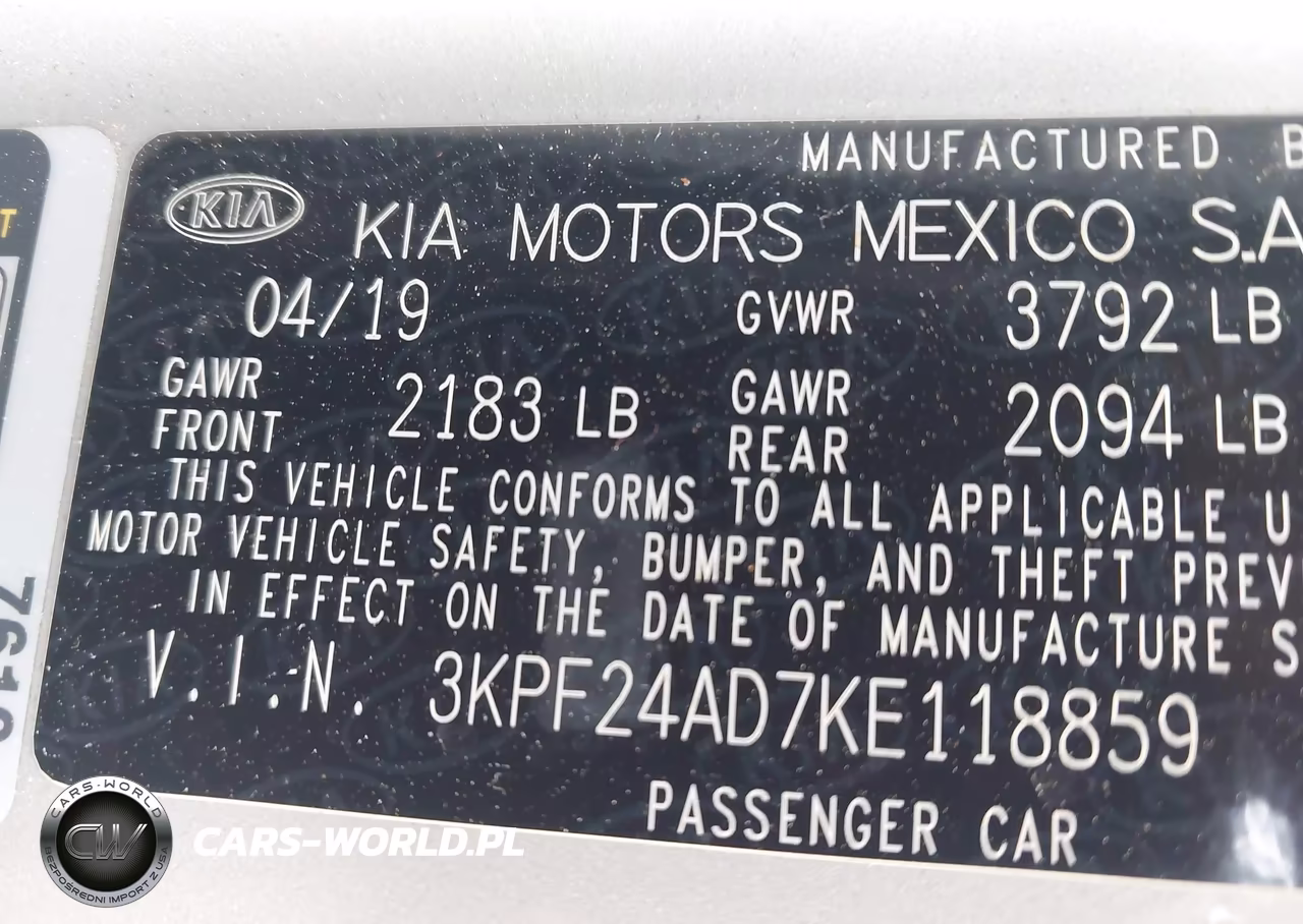 2019 Kia Forte Lxs VIN:3KPF24AD7KE118859 - 9