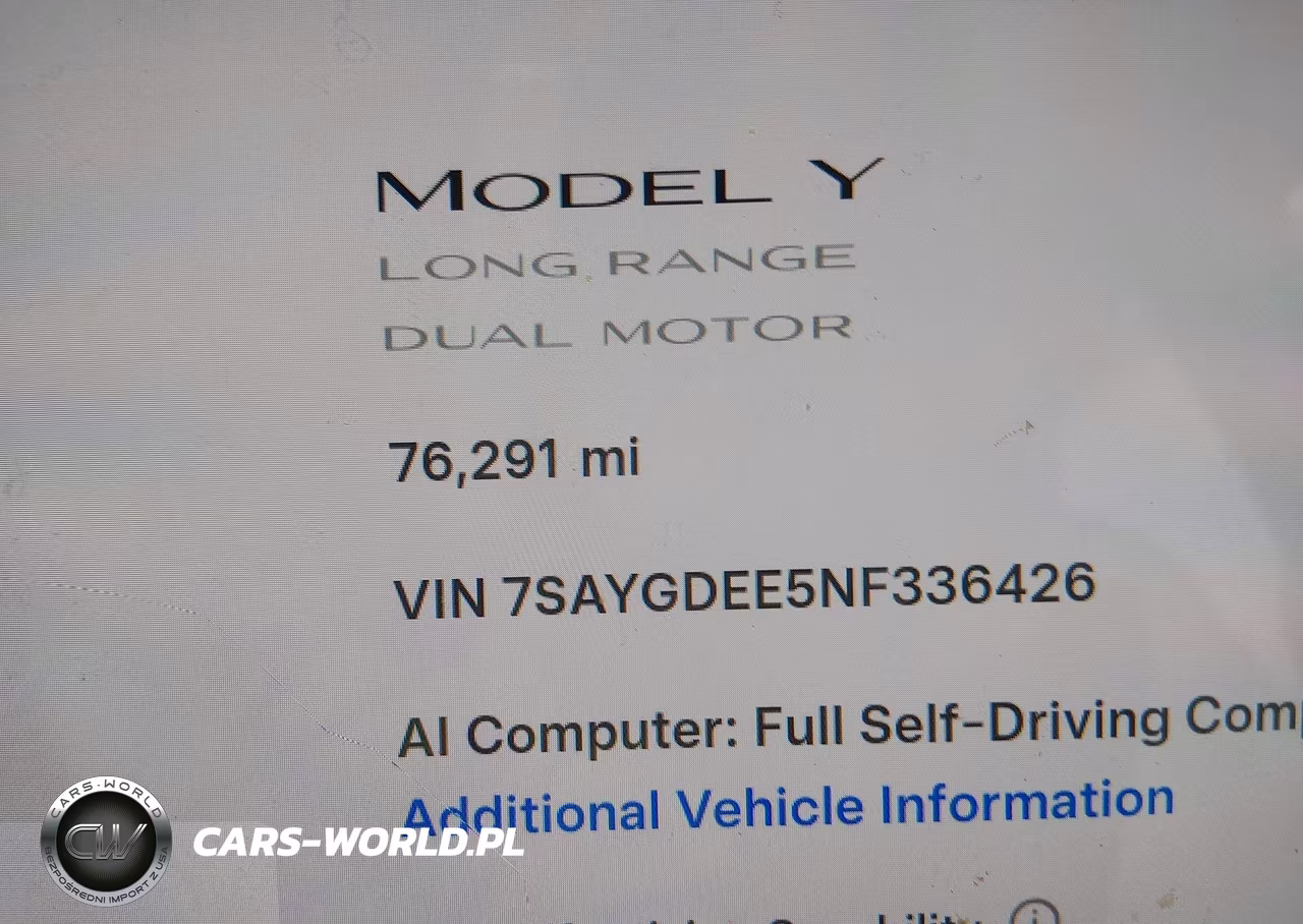 2022 Tesla Model Y Long Range Dual Motor All-Wheel Drive VIN:7SAYGDEE5NF336426 - 7