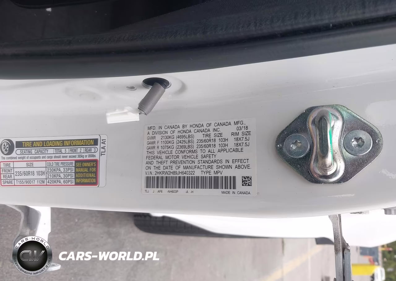 2018 Honda Cr-V Ex-L-Ex-L Navi VIN:2HKRW2H89JH640322 - 9