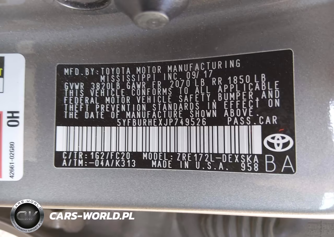 2018 Toyota Corolla Se VIN:5YFBURHEXJP749526 - 9