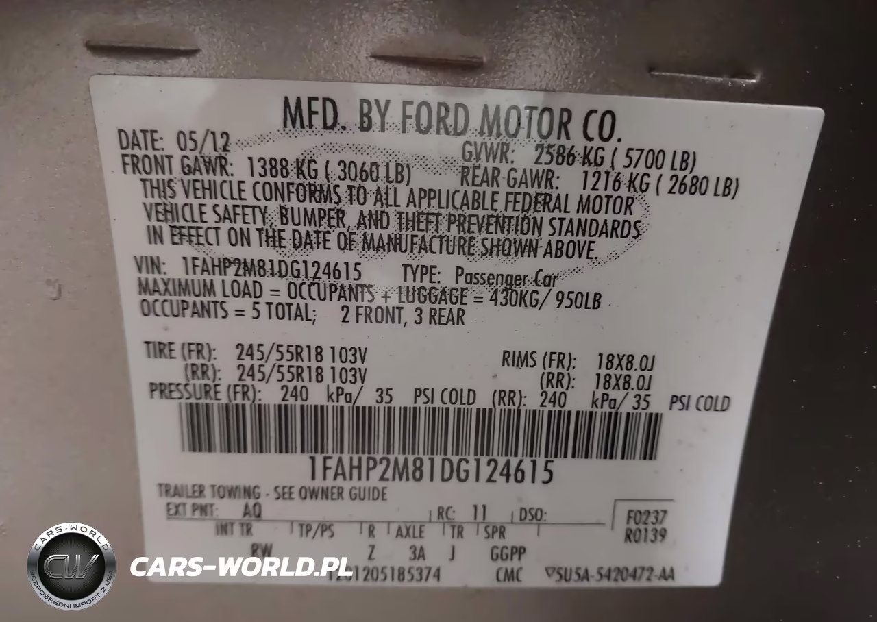 2013 Ford Taurus Police Interceptor VIN:1FAHP2M81DG124615 - 9