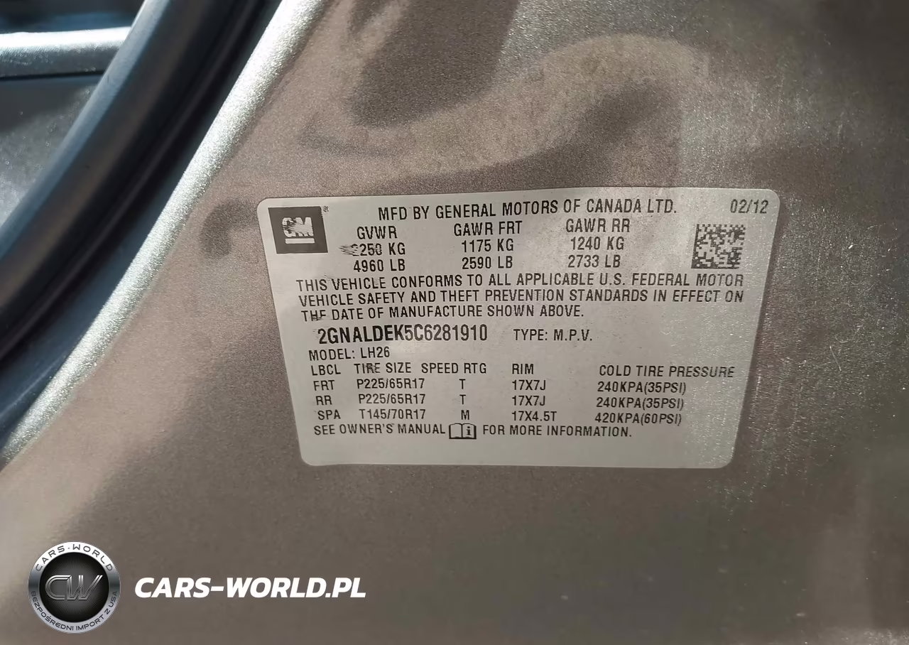 2012 Chevrolet Equinox 1Lt VIN:2GNALDEK5C6281910 - 9