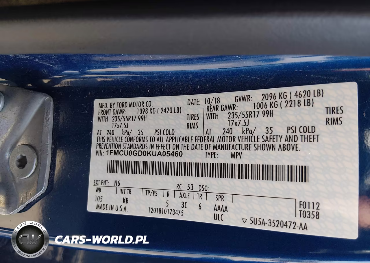 2019 Ford Escape Se VIN:1FMCU0GD0KUA05460 - 9