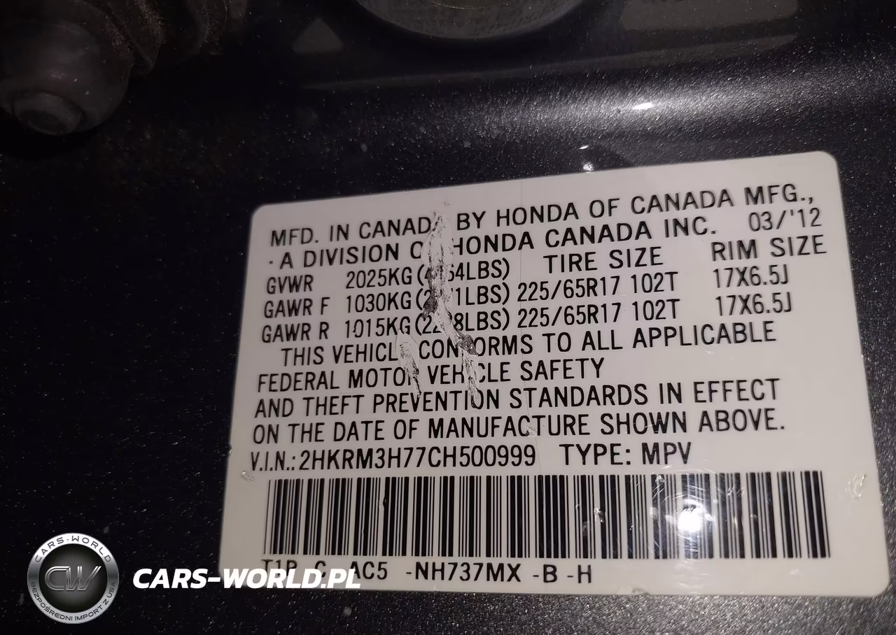 2012 Honda Cr-V Ex-L VIN:2HKRM3H77CH500999 - 9