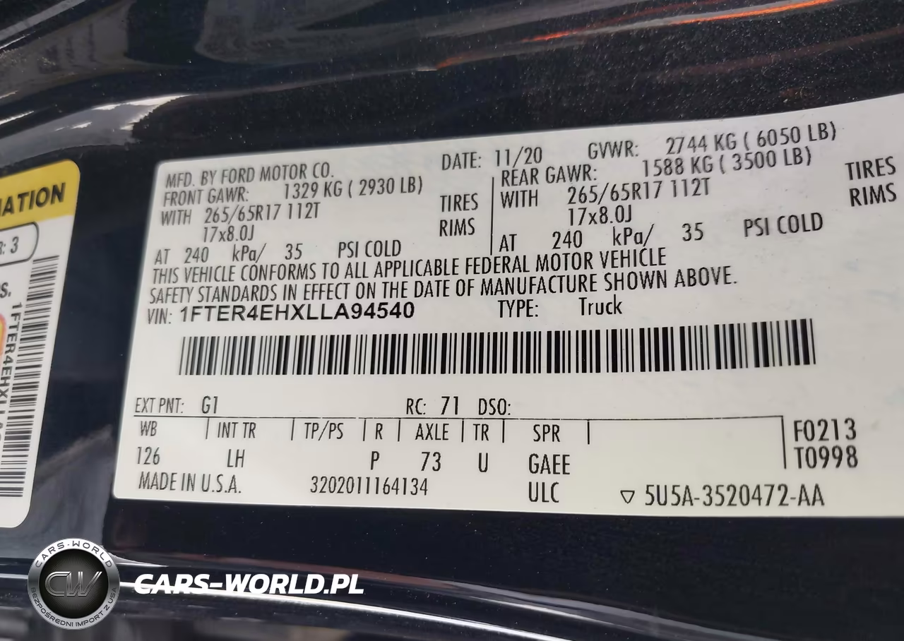 2020 Ford Ranger Xlt VIN:1FTER4EHXLLA94540 - 9