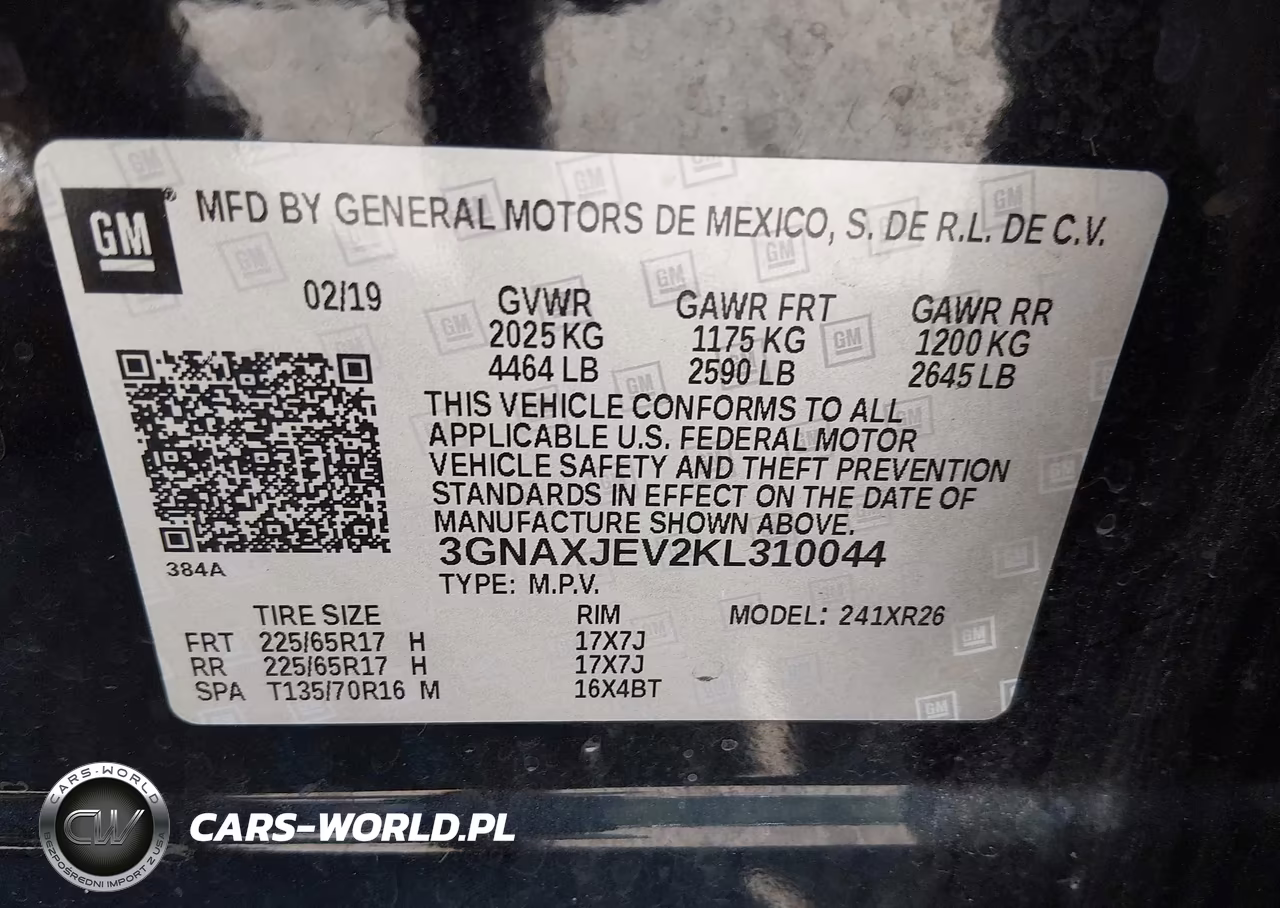 2019 Chevrolet Equinox Lt VIN:3GNAXJEV2KL310044 - 9