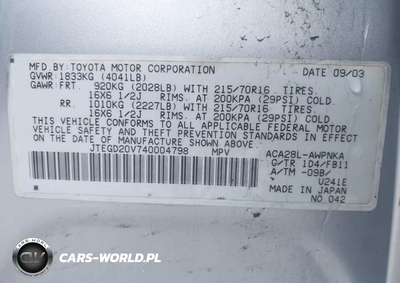 2004 Toyota Rav4 VIN:JTEGD20V740004798 - 9