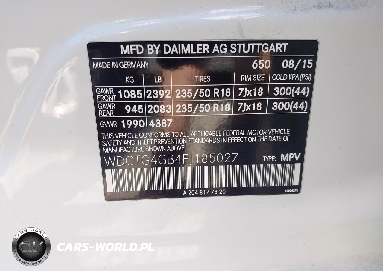 2015 Mercedes-Benz Gla 250 4Matic VIN:WDCTG4GB4FJ185027 - 9