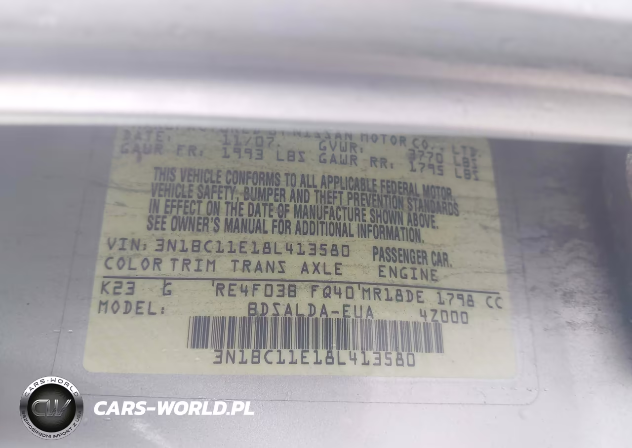 2008 Nissan Versa 1.8S VIN:3N1BC11E18L413580 - 9